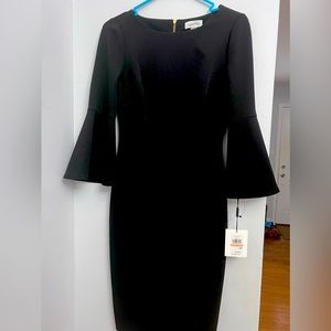 Black Calvin Klein bell sleeve dress
